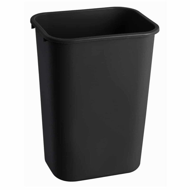 Rechthoekige afvalbak 39 liter zwart - VB 002957