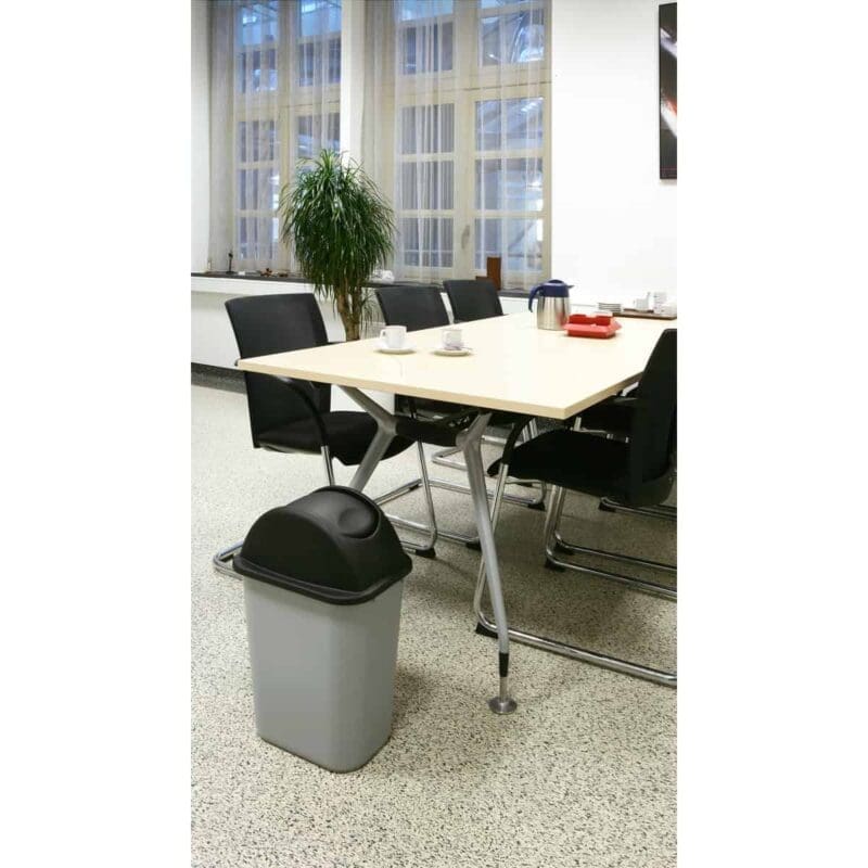 Rechthoekige afvalbak 39 liter grijs - VB 002957 - Afbeelding 2