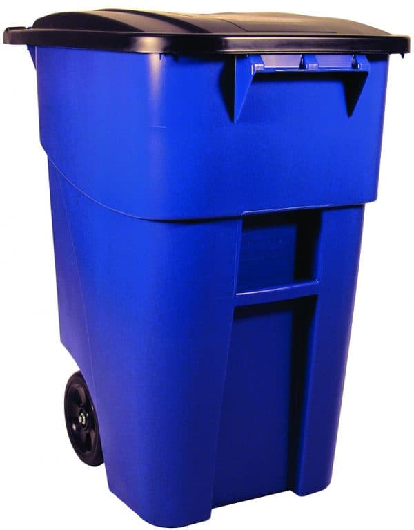 BRUTE-rolcontainer met deksel 189,3 liter blauw, zwart - VB 000927
