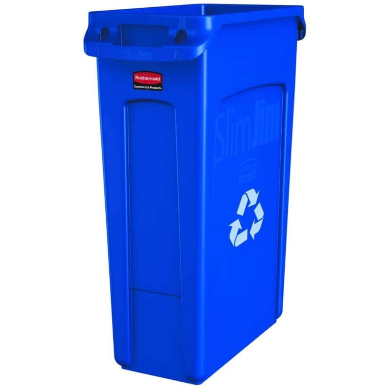 Slim Jim met luchtsleuven 87 liter blauw, recyclingsymbool - VB 186383