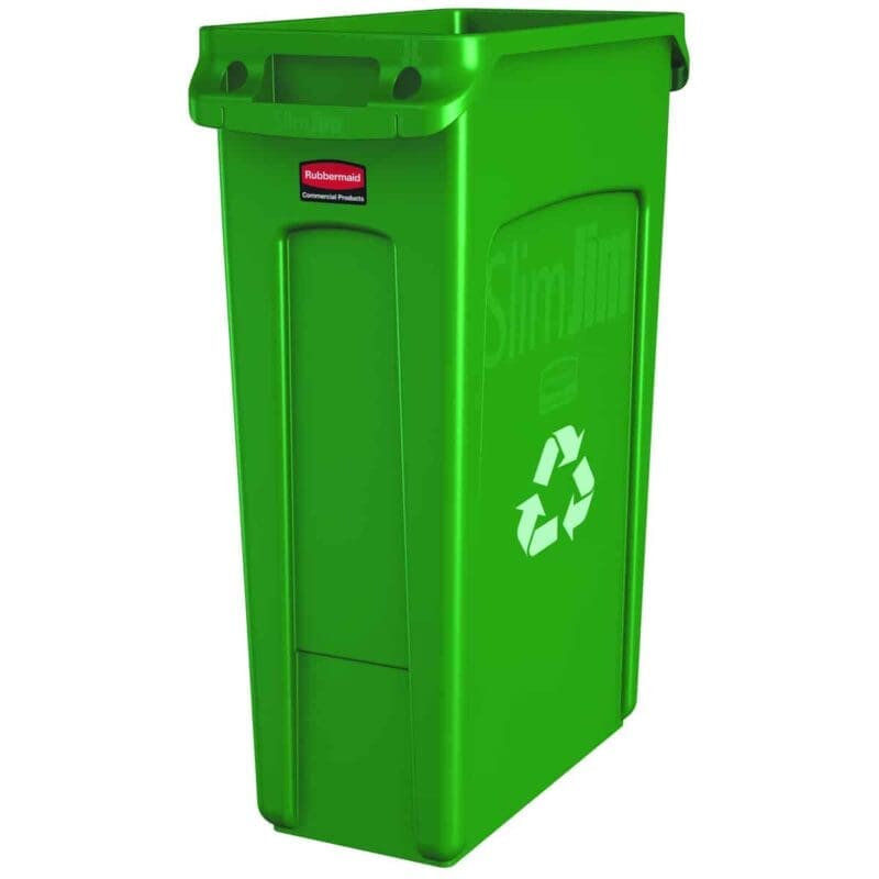Slim Jim met luchtsleuven 87 liter groen, recyclingsymbool - VB 186390