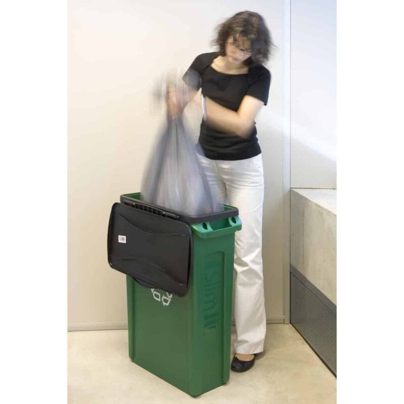 Slim Jim met luchtsleuven 87 liter groen, recyclingsymbool - VB 186390 - Afbeelding 4