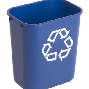 Rechthoekige afvalbak 12,9 liter blauw, recyclingsymbool - VB 002955 - Afbeelding 4