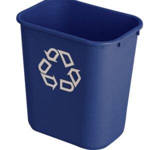 Rechthoekige afvalbak 26,6 liter blauw, recyclingsymbool - VB 002956 - Afbeelding 11