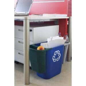 Rechthoekige afvalbak 26,6 liter blauw, recyclingsymbool - VB 002956 - Afbeelding 5