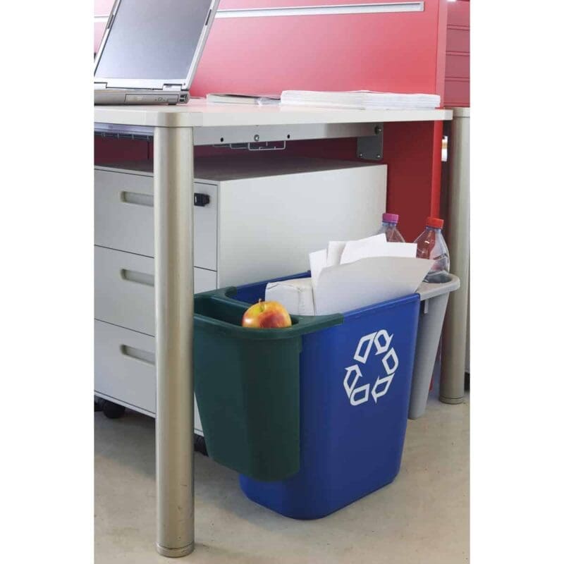 Rechthoekige afvalbak 26,6 liter blauw, recyclingsymbool - VB 002956 - Afbeelding 5