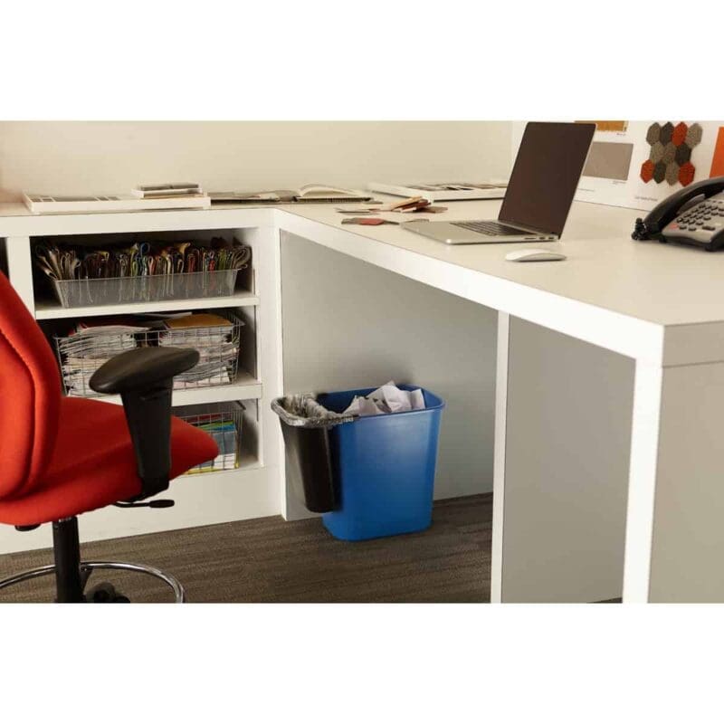 Rechthoekige afvalbak 26,6 liter blauw, recyclingsymbool - VB 002956 - Afbeelding 8
