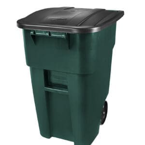 BRUTE-rolcontainer met deksel 189,3 liter donker groen, zwart - VB 216066