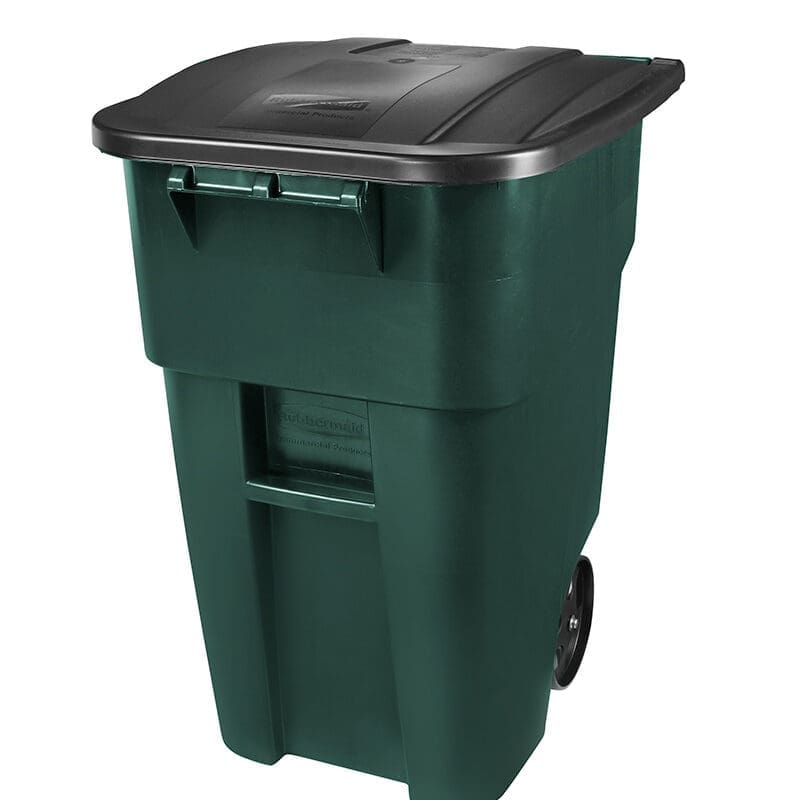 BRUTE-rolcontainer met deksel 189,3 liter donker groen, zwart - VB 216066