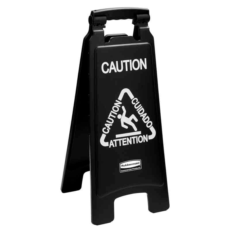 Tweezijdig waarschuwingsbord - symbool Caution zwart - VB 222180