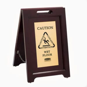 Tweezijdig Waarschuwingsbord hout, goud - VB 222203 - Afbeelding 2