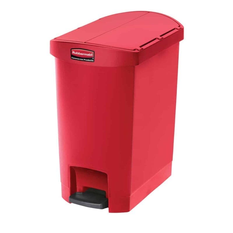 Rubbermaid Slim Jim Step On container End Step 30L kunststof rood – 224092