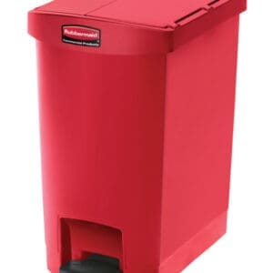 Rubbermaid Slim Jim Step On container End Step 30L kunststof rood – 224092 - Afbeelding 3