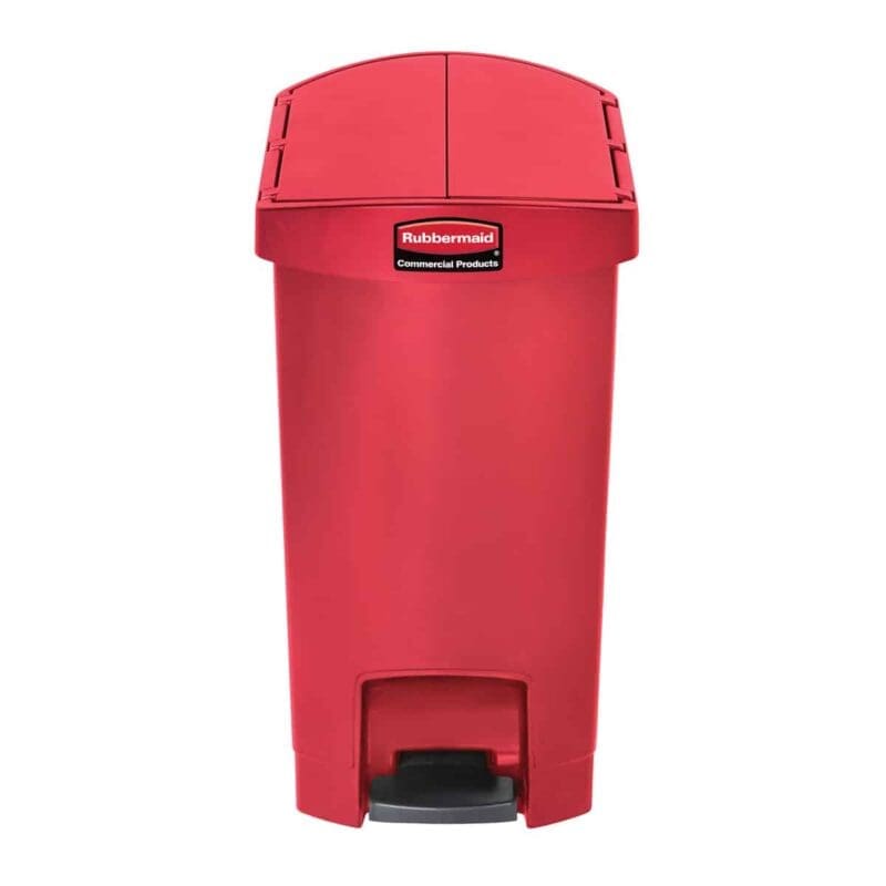 Rubbermaid Slim Jim Step On container End Step 30L kunststof rood – 224092 - Afbeelding 2