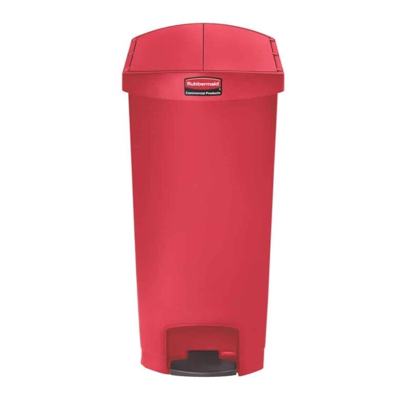Rubbermaid Slim Jim Step On container End Step kunststof 68L Rood - VB 224139 - Afbeelding 2