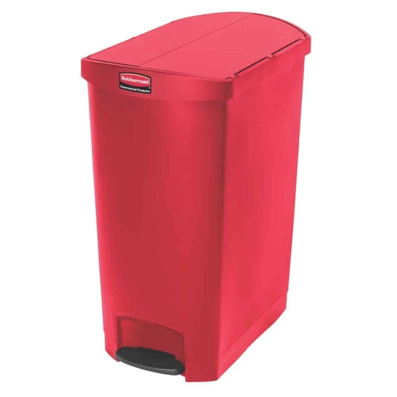 Rubbermaid Slim Jim Step On container End Step 90L Rood kunststof - 224153