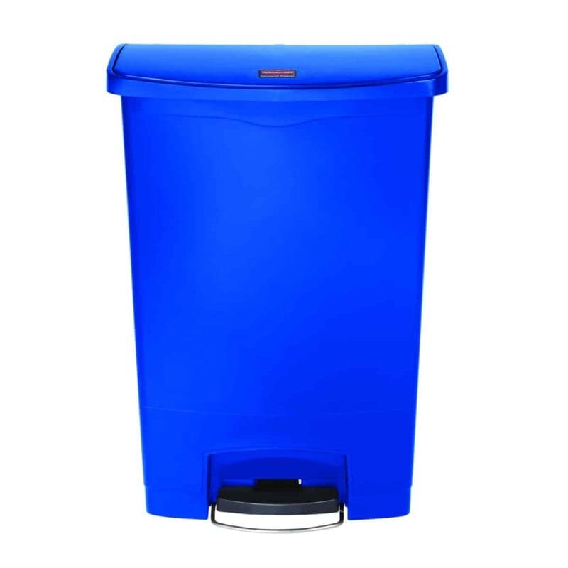 Rubbermaid Slim Jim Step On container Front Step kunststof 90L blauw - 224412 - Afbeelding 2