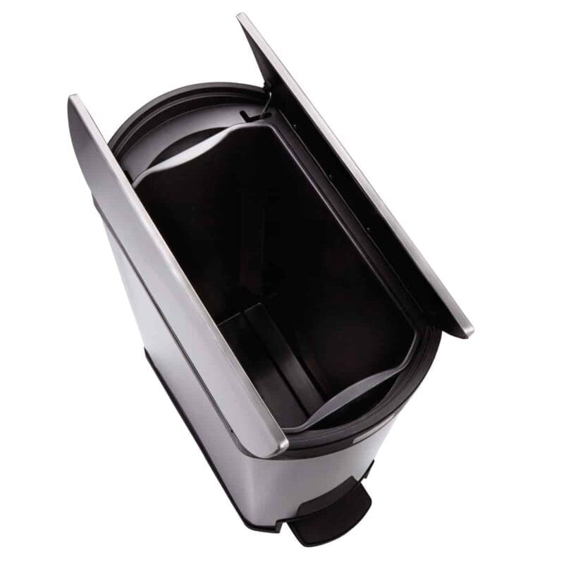 Slim Jim Step On container End Step RVS 50 liter mat RVS, zwart - VB 224672 - Afbeelding 3