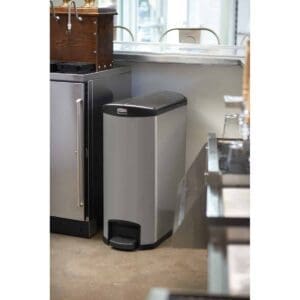 Slim Jim Step On container End Step RVS 50 liter mat RVS, zwart - VB 224672 - Afbeelding 5