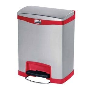 Rubbermaid Slim Jim Step On container Front Step RVS 30L RVS-rood - 224726