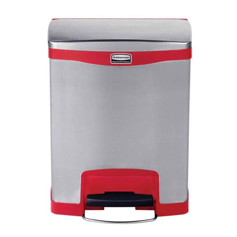 Rubbermaid Slim Jim Step On container Front Step RVS 30L RVS-rood - 224726 - Afbeelding 2