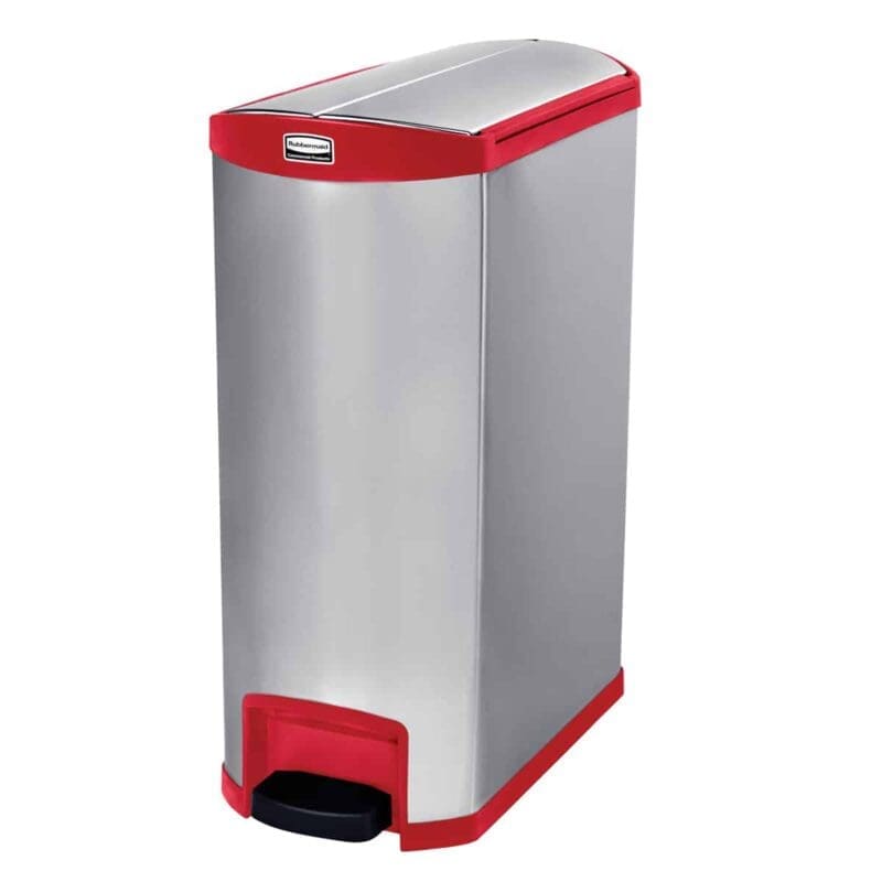 Rubbermaid Slim Jim Step On container End Step 90L RVS/rood - 224771