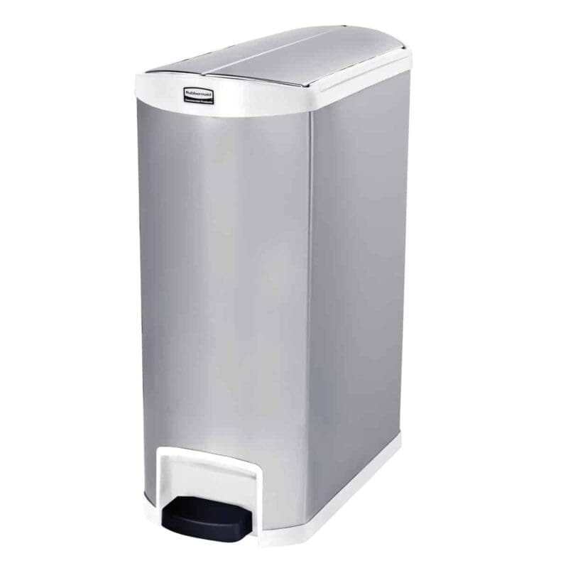 Rubbermaid Slim Jim Step On container End Step 90L RVS/wit - 224849