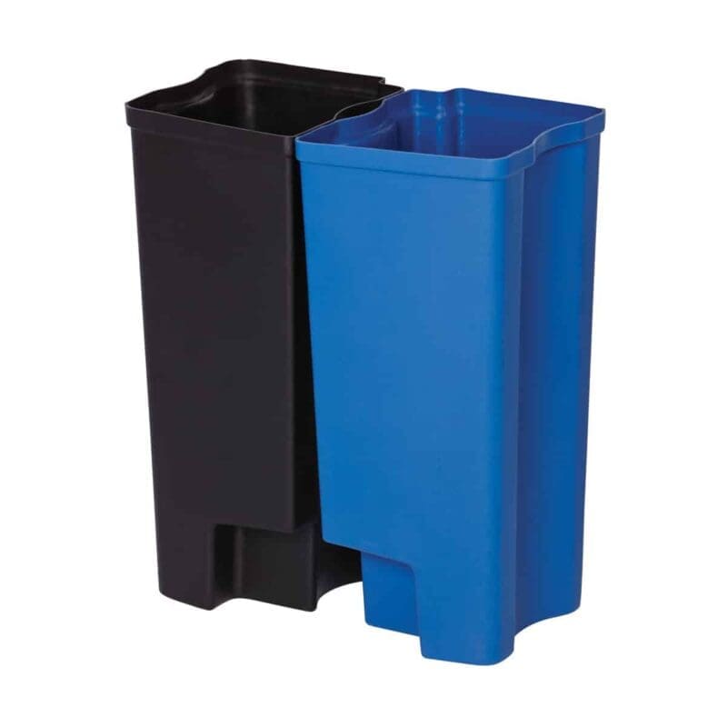 Recycling binnenbakken 2x15 liter Front Step kunststof zwart, blauw - VB 224948
