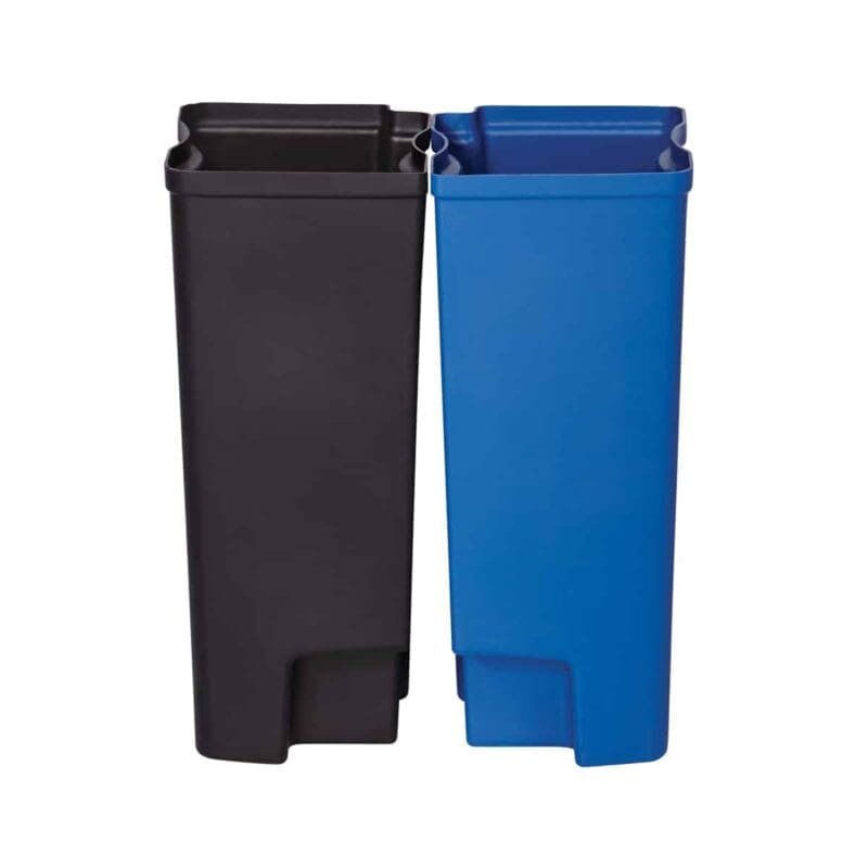 Recycling binnenbakken 2x15 liter Front Step kunststof zwart, blauw - VB 224948 - Afbeelding 2