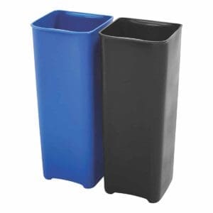 Recycling binnenbakken 2x15 liter End Step RVS zwart, blauw - VB 225006