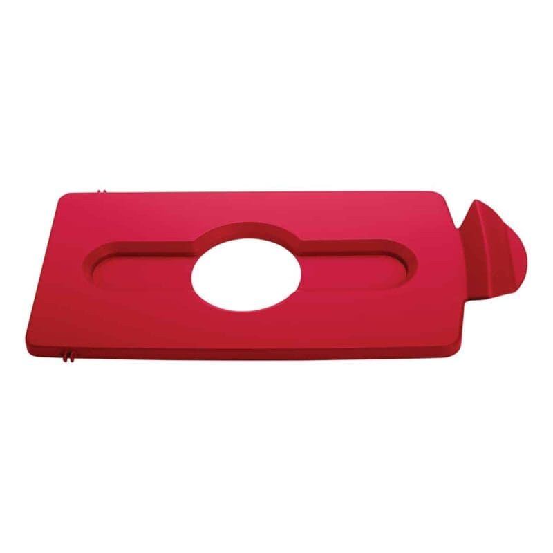Rubbermaid deksel flessen/blik rood voor Slim Jim Recyclingstation - 237764