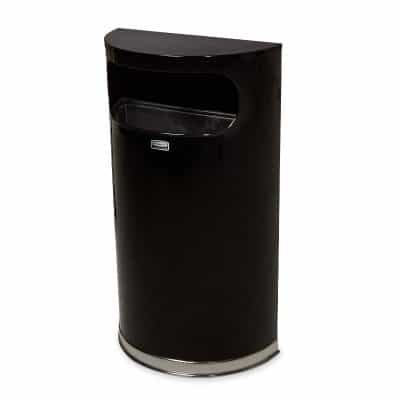 Designer halfrond met binnenbak van Kunststof 34 liter zwart, chroom - VB 127896