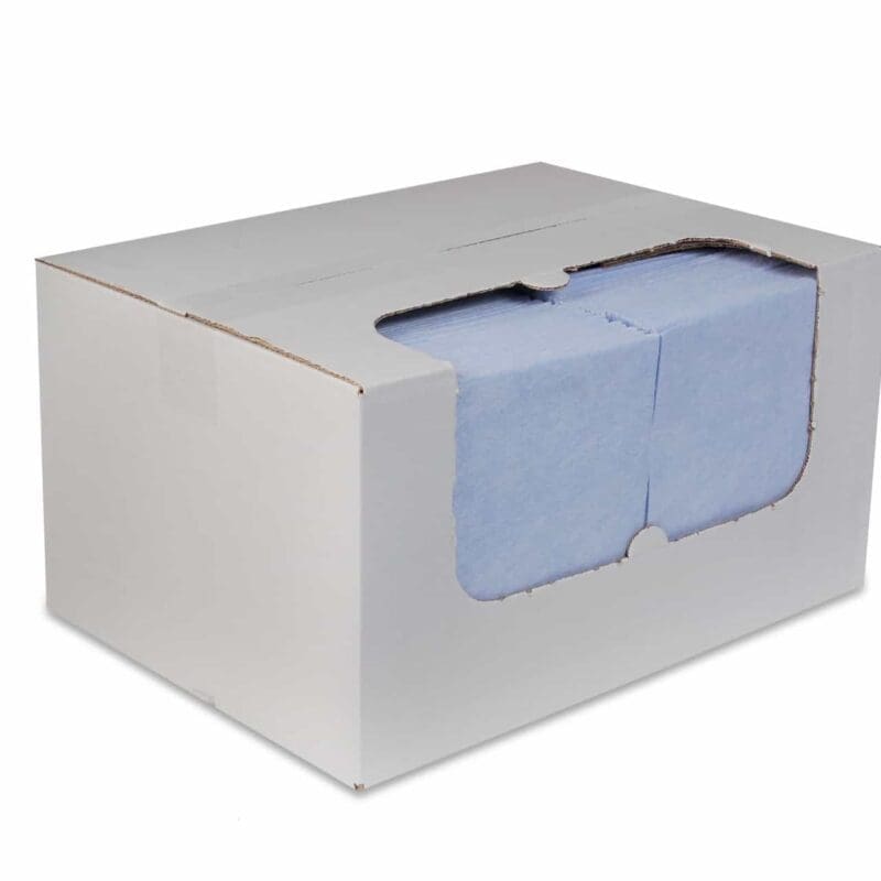 Reinigingsdoek 135gr/m2 non-woven (in dispenserdoos) blauw 100/ds – 2035010