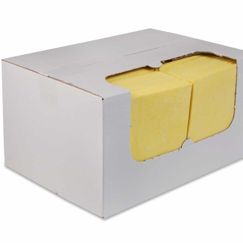 Reinigingsdoek 135gr/m2 non-woven (in dispenserdoos) geel 100/ds – 2035011