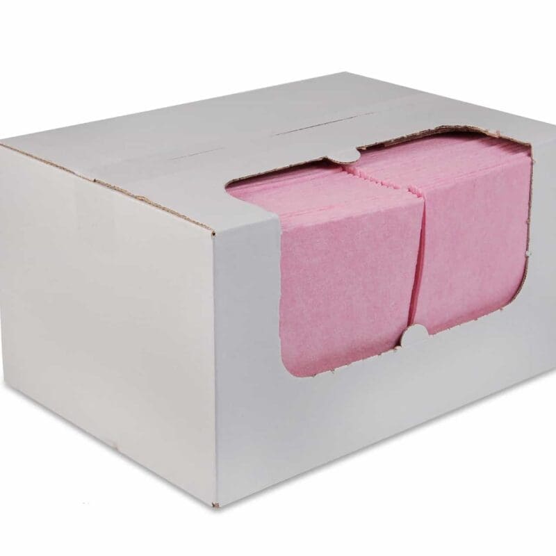 Reinigingsdoek 135gr/m2 non-woven (in dispenserdoos) rood 100/ds – 2035012