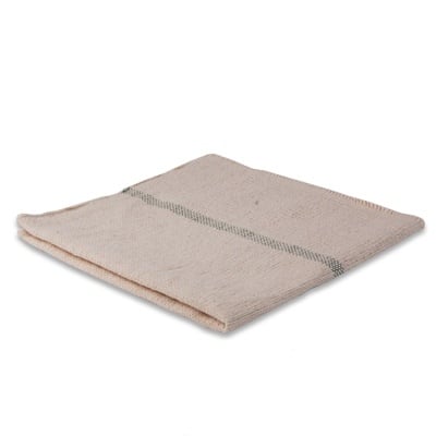 Dweil met groene streep geruwd 400 gr/m2 wit/groen 60x60cm - 4040309