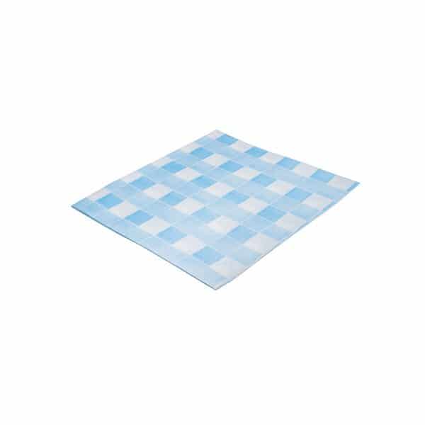 Disposable non-woven theedoek blauw-wit geblokt 38x60cm - 8010643