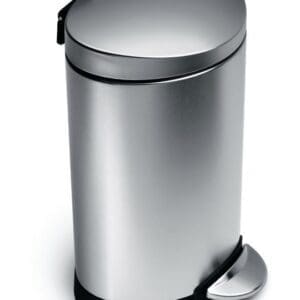 Afvalemmer Half Rond 10 liter zilver - VB 006987