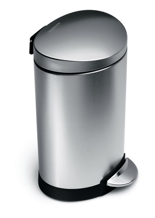 Afvalemmer Half Rond 10 liter zilver - VB 006987