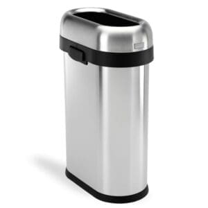 Afvalemmer Bullet Open Slimline 50 liter mat RVS - VB 013442 - Afbeelding 3
