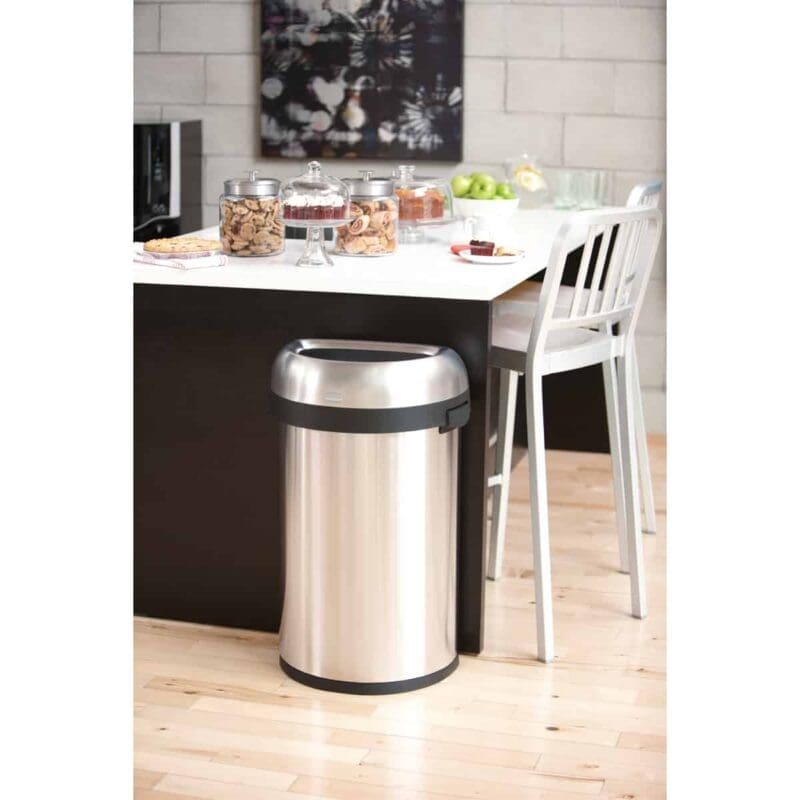 Afvalemmer Bullet Open Half Rond 60 liter mat RVS - VB 013459