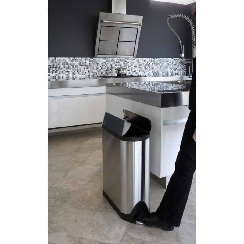 Pedaalemmer Butterfly 45 liter mat RVS - VB 015361