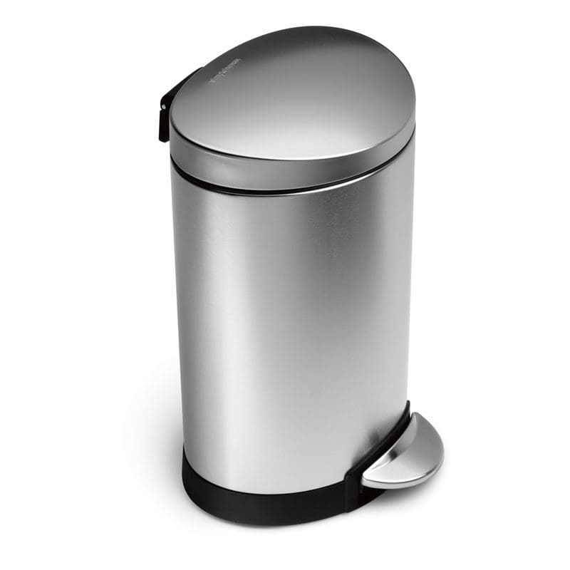 Simplehuman Afvalemmer Half Rond 6 liter zilver - VB 006994