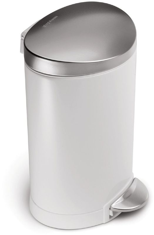 Pedaalemmer Half Rond 6 liter wit - VB 016351