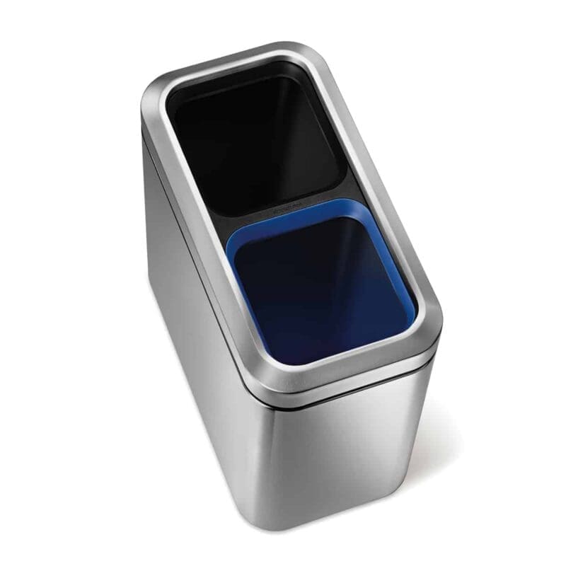 Slim Open Recycler 2x10 liter mat RVS - VB 016689