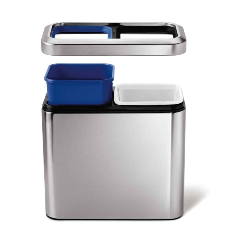 Slim Open Recycler 2x10 liter mat RVS - VB 016689 - Afbeelding 2