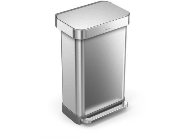 Pedaalemmer Rectangular met Liner Pocket 45 liter RVS - VB 017815