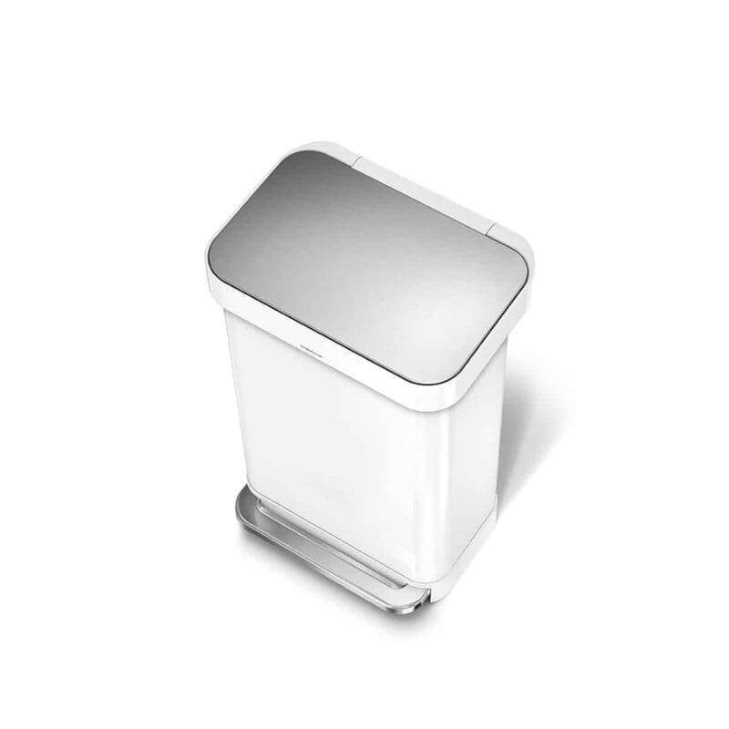 Pedaalemmer Rectangular met Liner Pocket 45 liter wit RVS - VB 018140 - Afbeelding 2