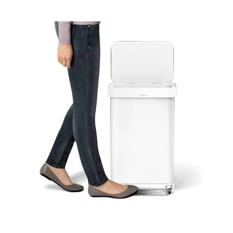 Pedaalemmer Rectangular met Liner Pocket 45 liter wit RVS - VB 018140 - Afbeelding 3