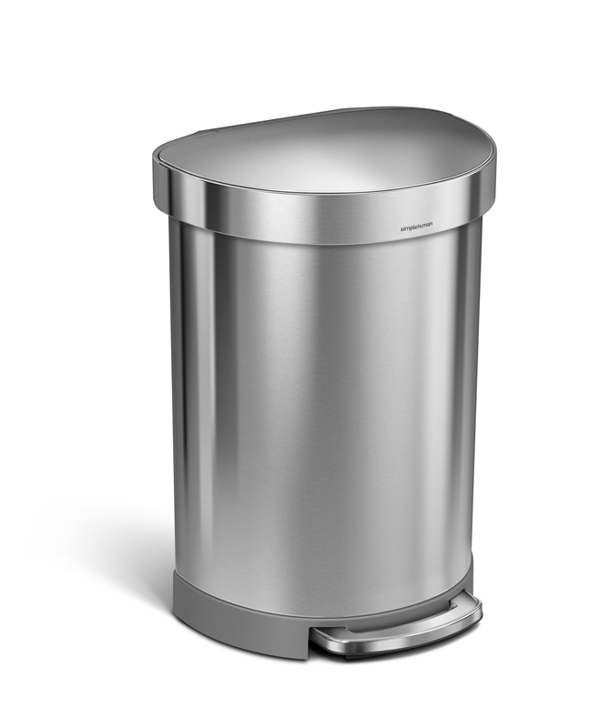 Pedaalemmer Halfrond 65 liter Zilver - VB 018539
